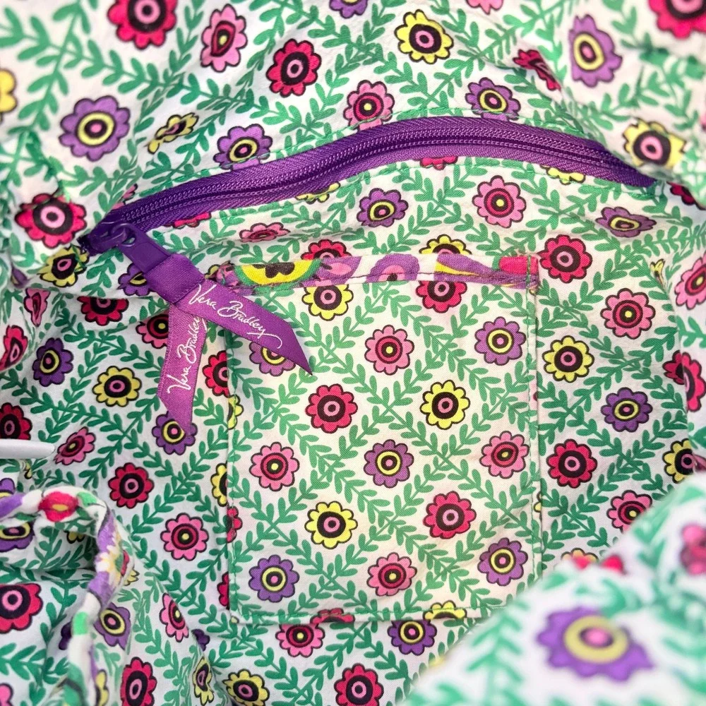Vera Bradley Quilted Tote Bag Cotton Top Handle Purse Retired Print Viva La Vera